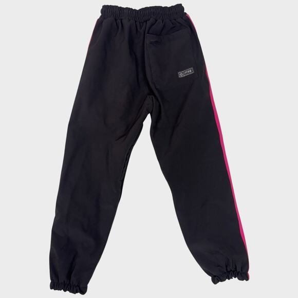 Fyve Black Womens Small Fleece  Lined Softshell Snowboard Pants Pink Stripe - Picture 6 of 8